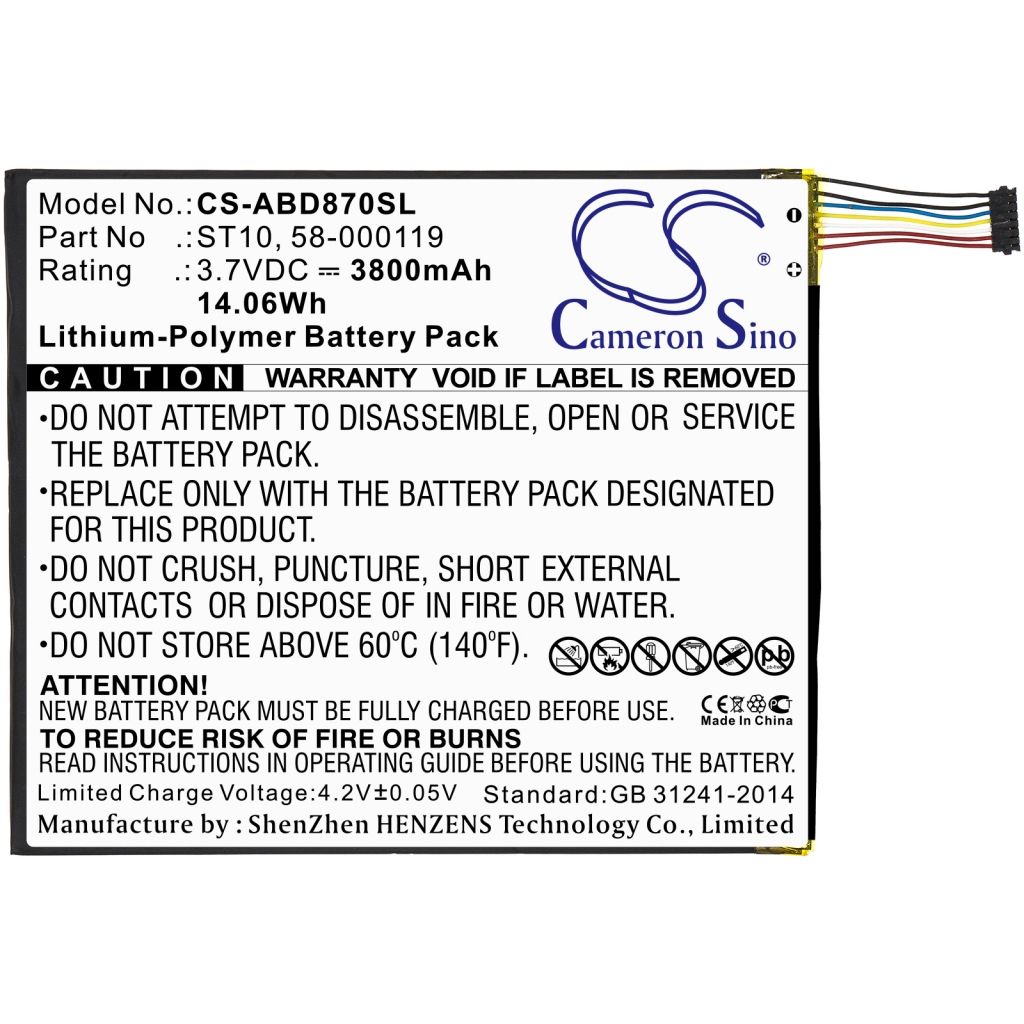 Tablet batterijen Amazon CS-ABD870SL
