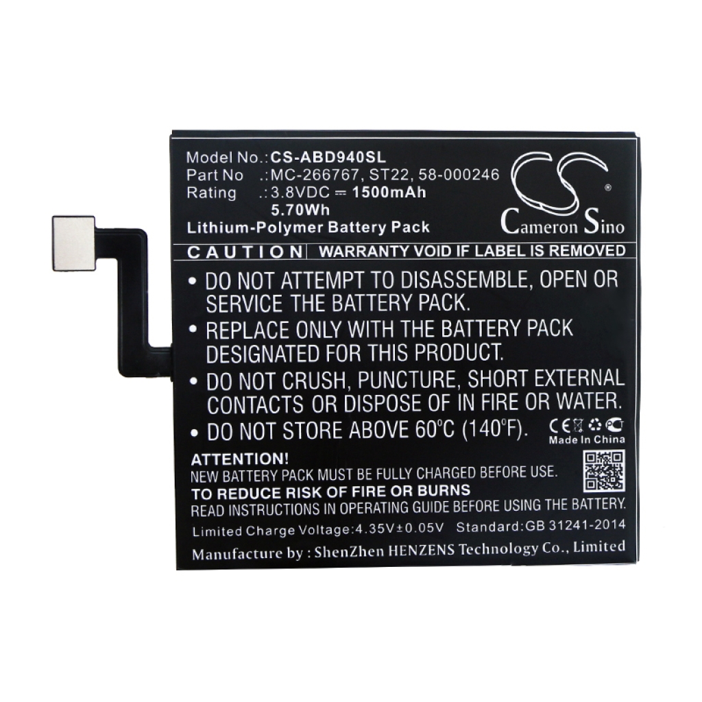 Tablet batterijen Amazon CS-ABD940SL