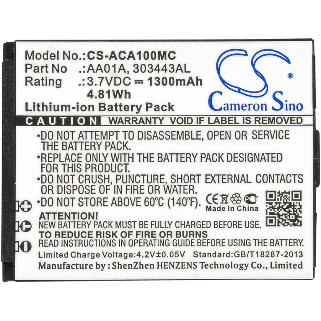 Batterij voor camera Activeon CS-ACA100MC