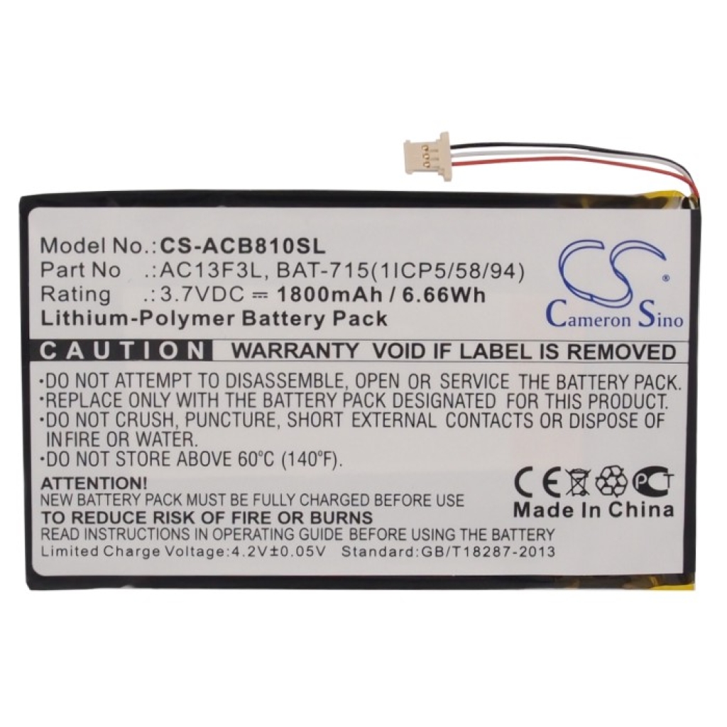 Tablet batterijen Acer CS-ACB810SL