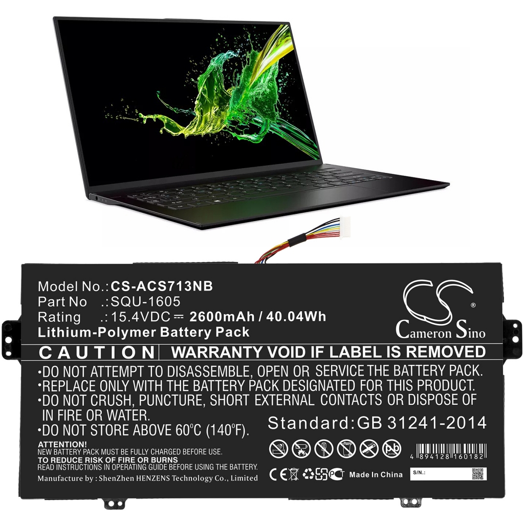 Notebook batterij Acer SP714-51-M6XU (CS-ACS713NB)