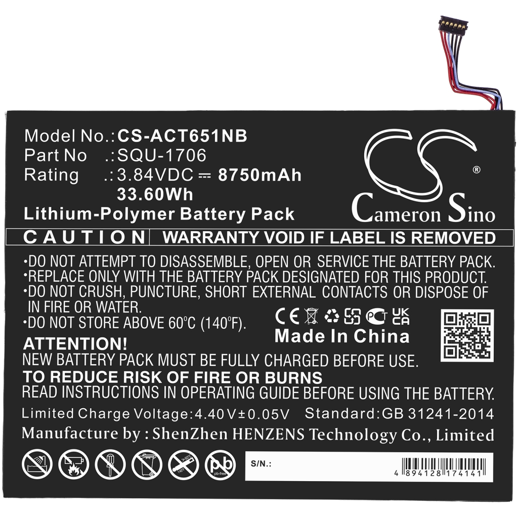 Tablet batterijen Acer CS-ACT651NB