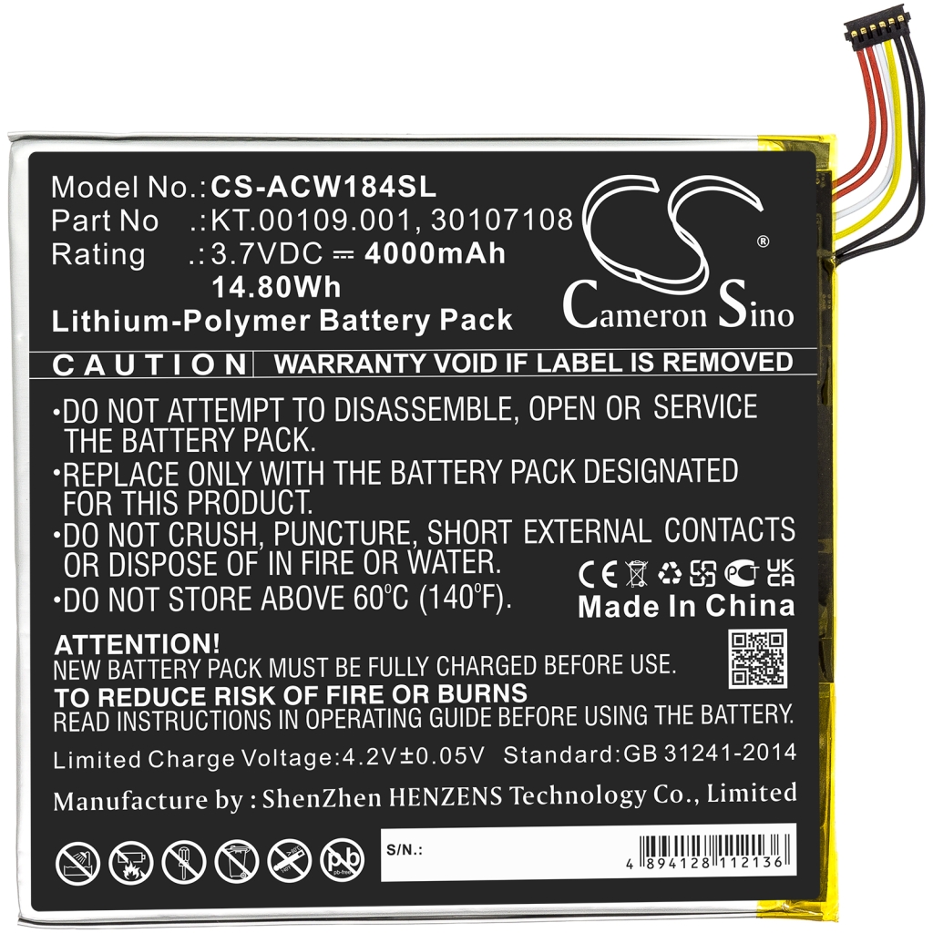 Tablet batterijen Acer CS-ACW184SL