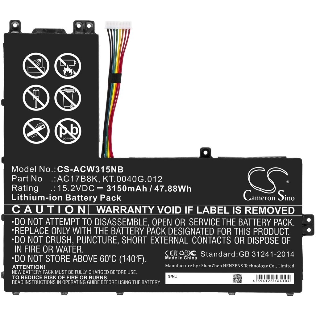 Batterijen Vervangt AC17B8K