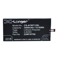 Compatible battery replacement for Acer APRILIA,ZAW1975Q,ZAW1975Q 1/ICP3/61/127,ZWA1975Q