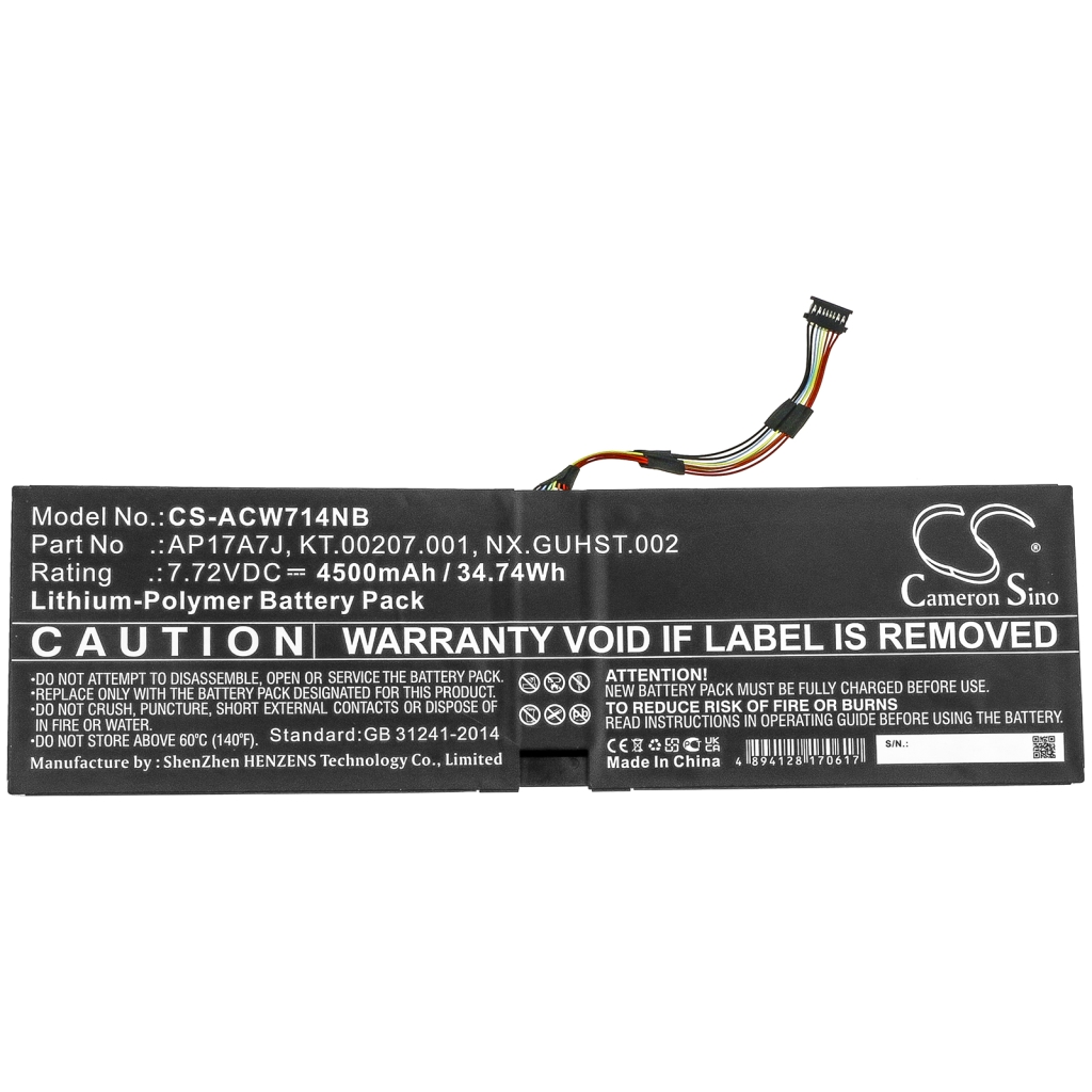 Notebook batterij Acer Swift 7 SF714-51T-M97L (CS-ACW714NB)