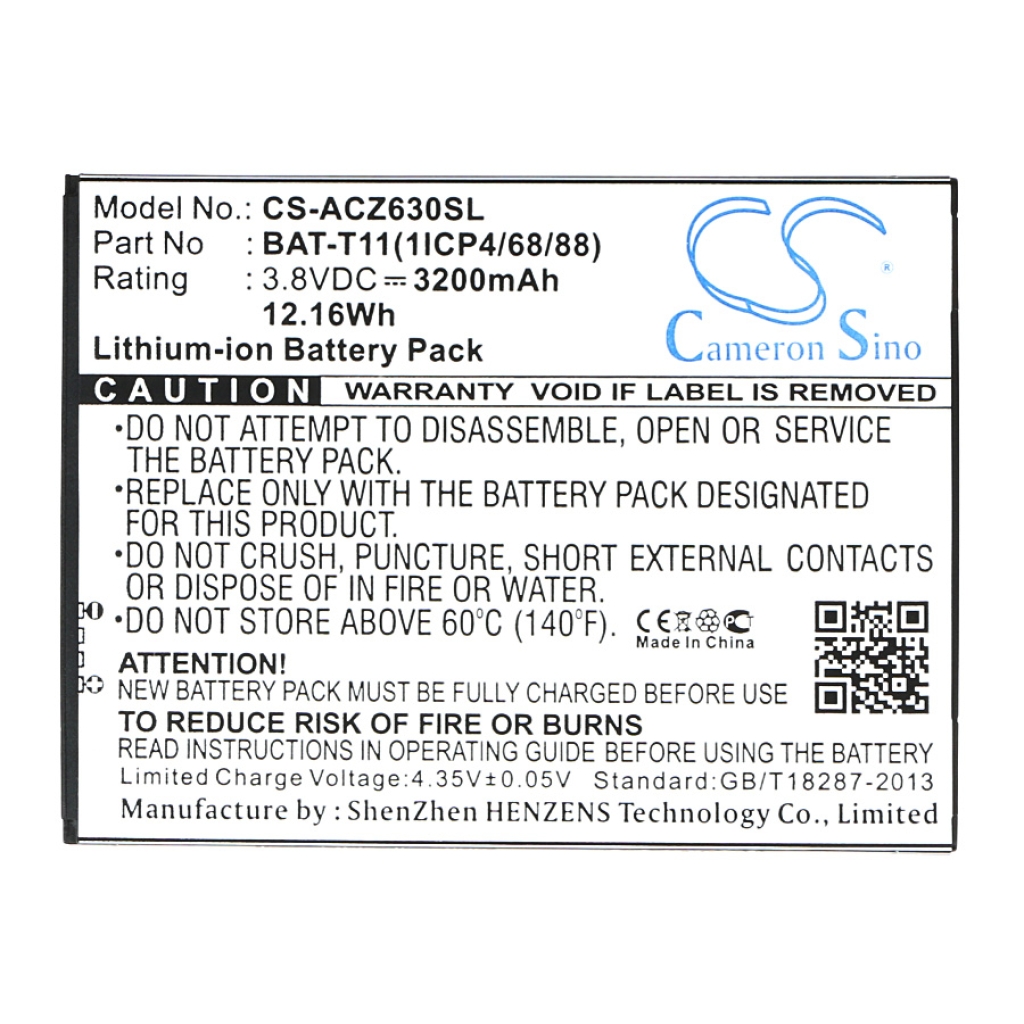 Batterijen Batterij voor mobiele telefoon CS-ACZ630SL