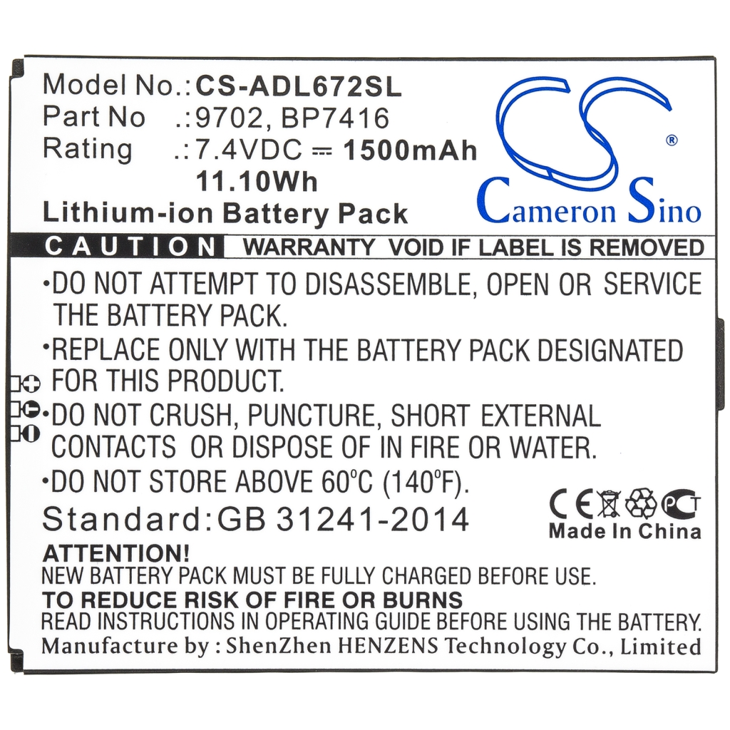 Batterijen Vervangt BP7416