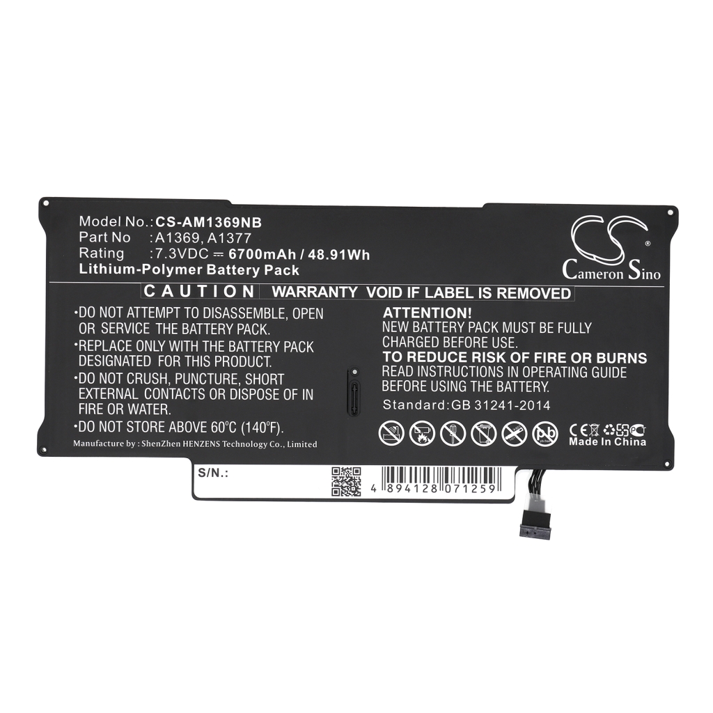 Notebook batterij Apple CS-AM1369NB