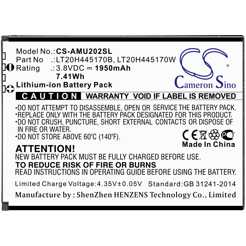 Batterijen Batterij voor mobiele telefoon CS-AMU202SL