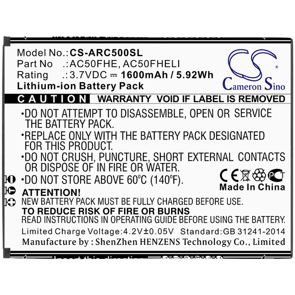 Batterij voor mobiele telefoon Archos CS-ARC500SL