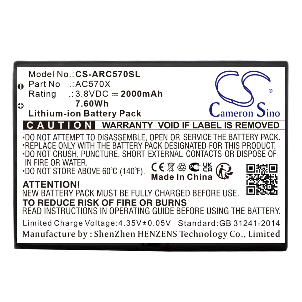 Batterijen Batterij voor mobiele telefoon CS-ARC570SL