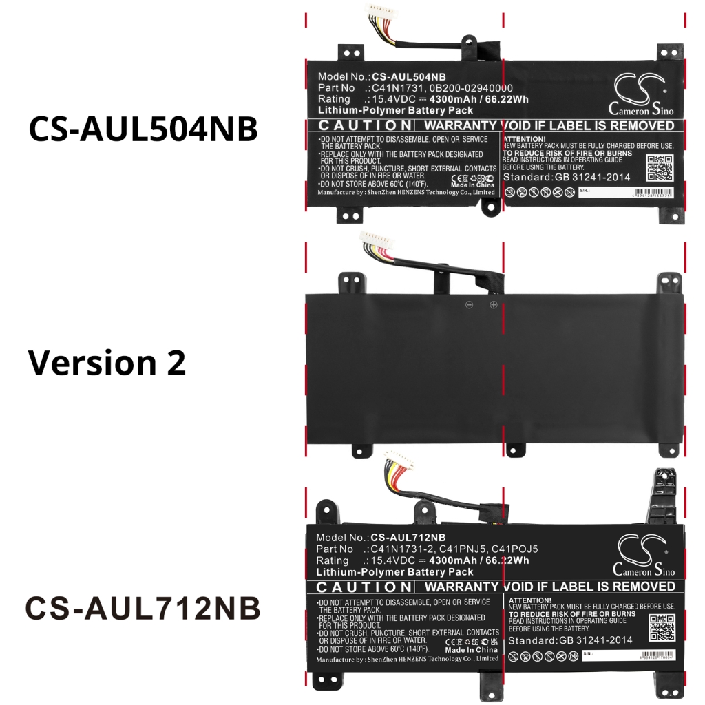 Batterijen Vervangt C41PNJ5