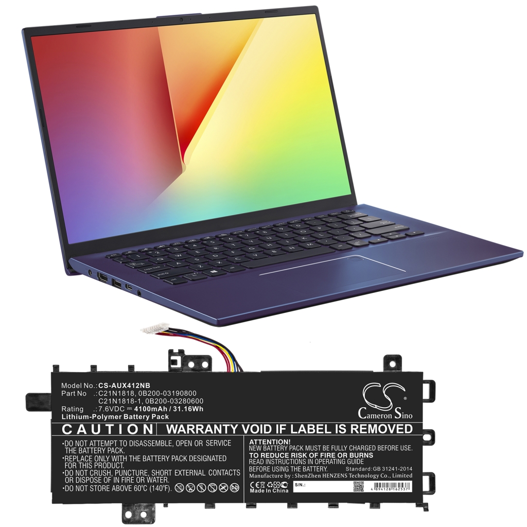 Notebook batterij Asus CS-AUX412NB