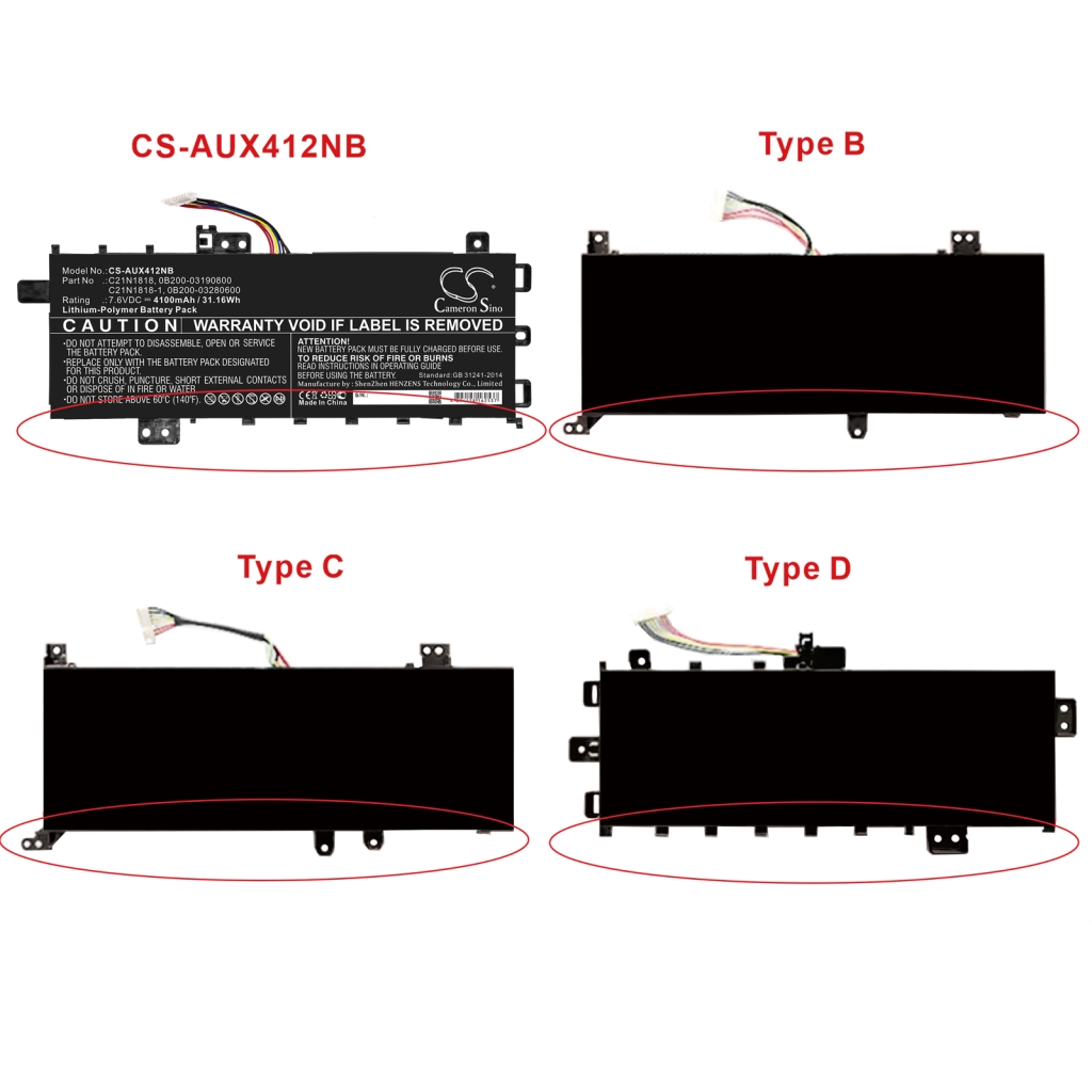 Batterijen Vervangt C21PPJH