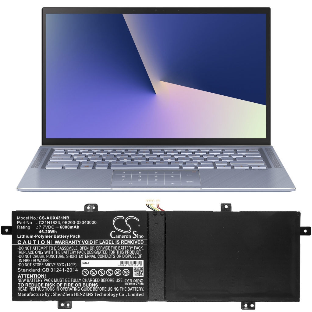 Notebook batterij Asus ZenBook 14 UM431DA-AM045T (CS-AUX431NB)