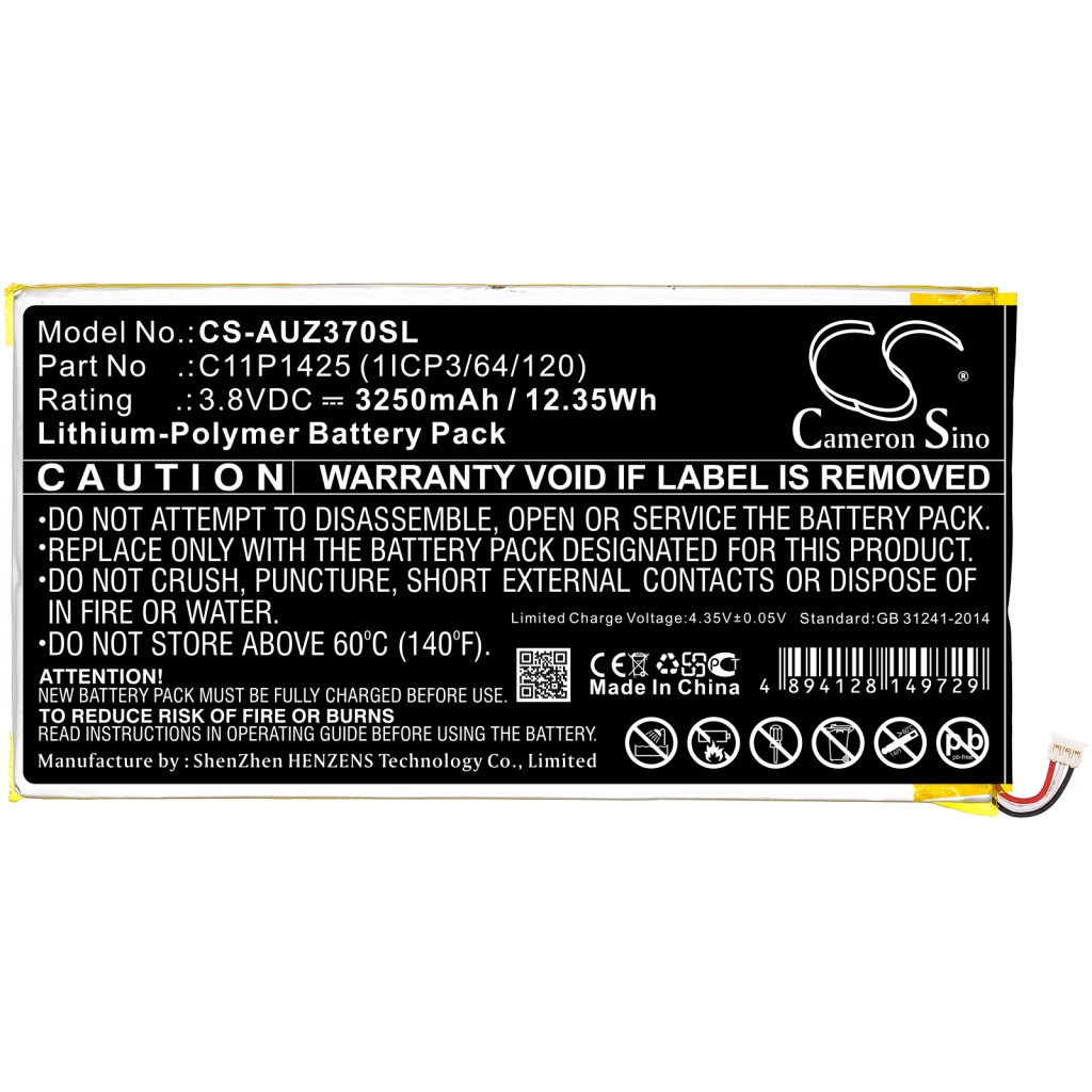 Batterijen Vervangt C11P1425 (1ICP3/64/120)