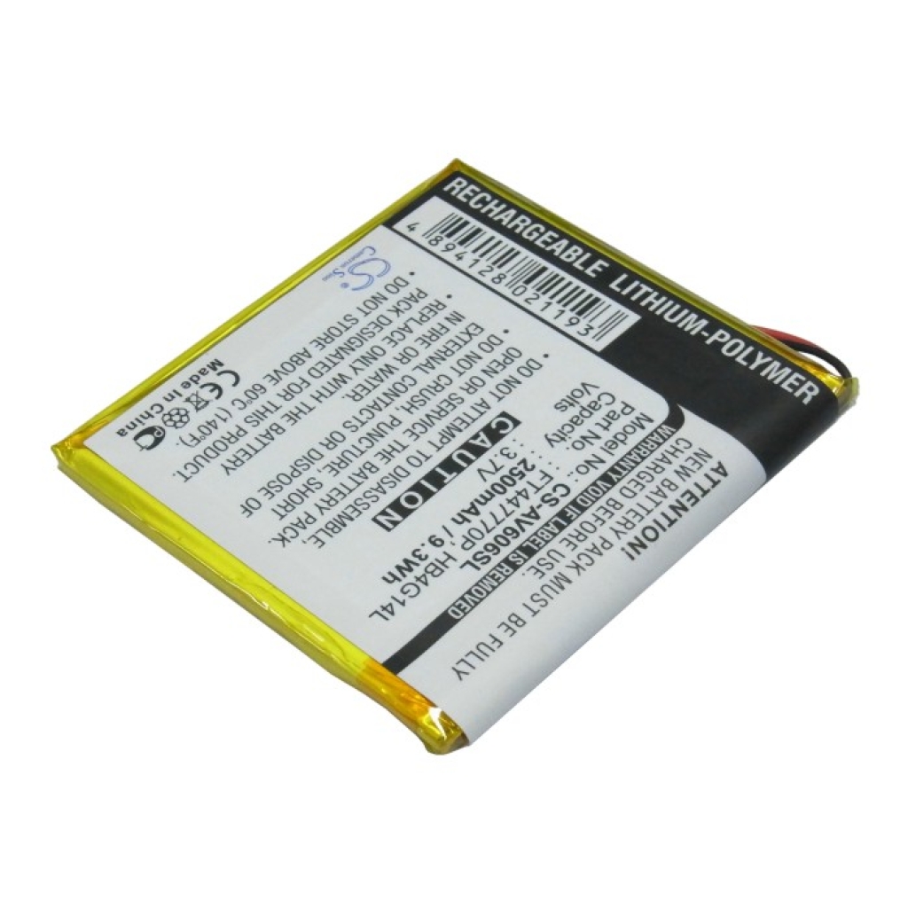 Batterij voor MP3, MP4, PMP Archos CS-AV606SL