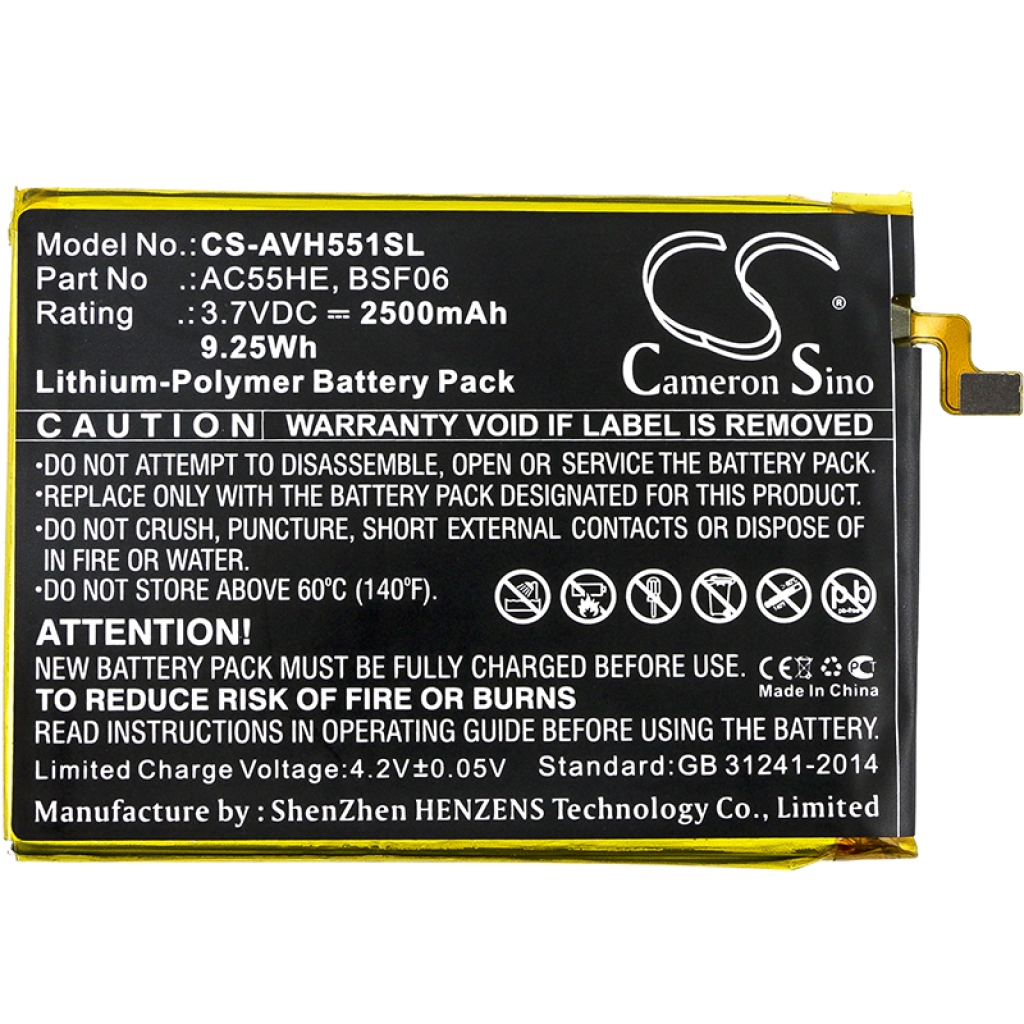 Batterij voor mobiele telefoon Archos CS-AVH551SL