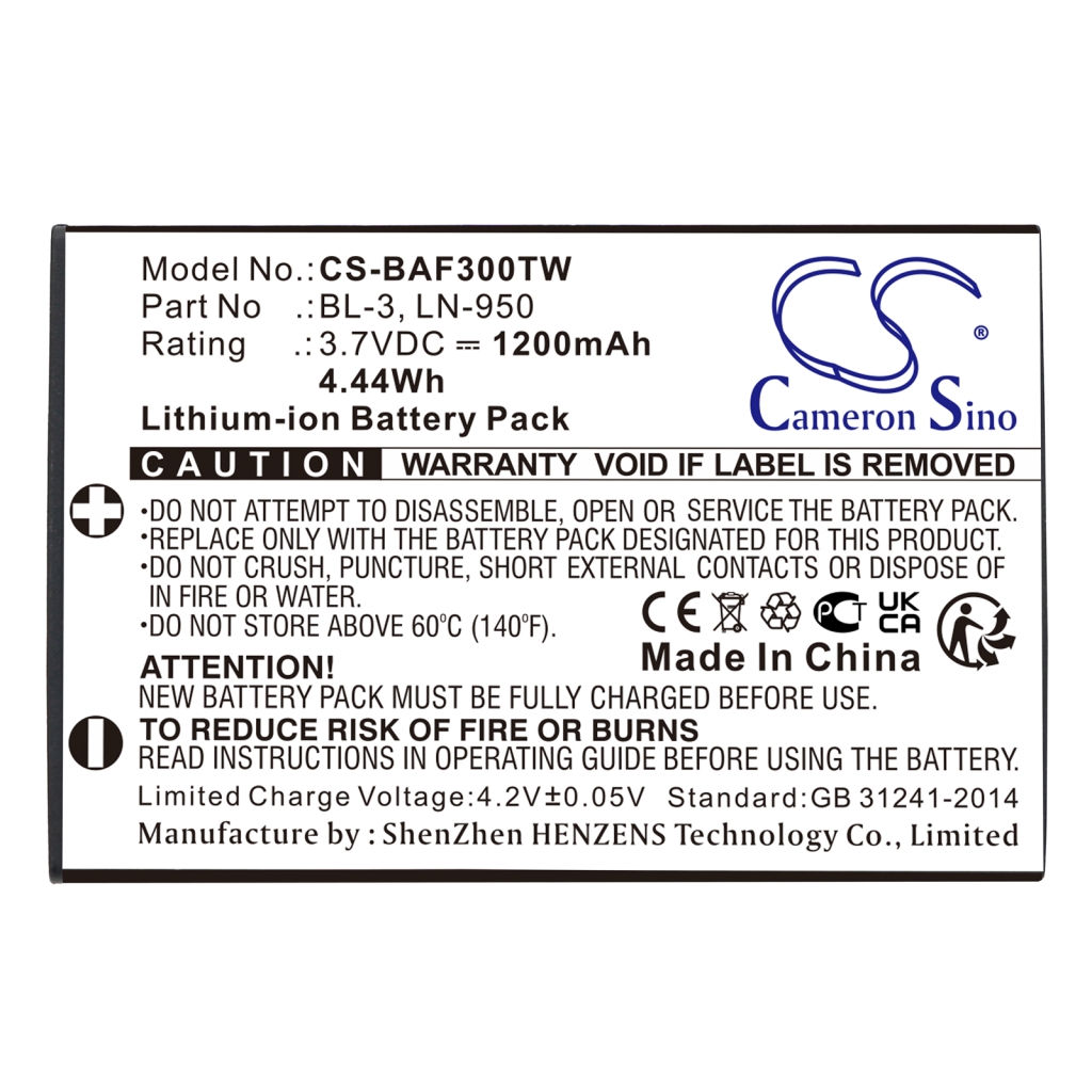 Batterij voor tweerichtingsradio Baofeng CS-BAF300TW