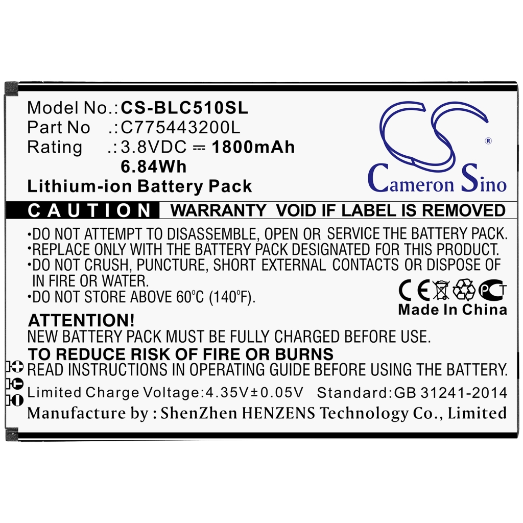 Batterijen Vervangt C775443200L