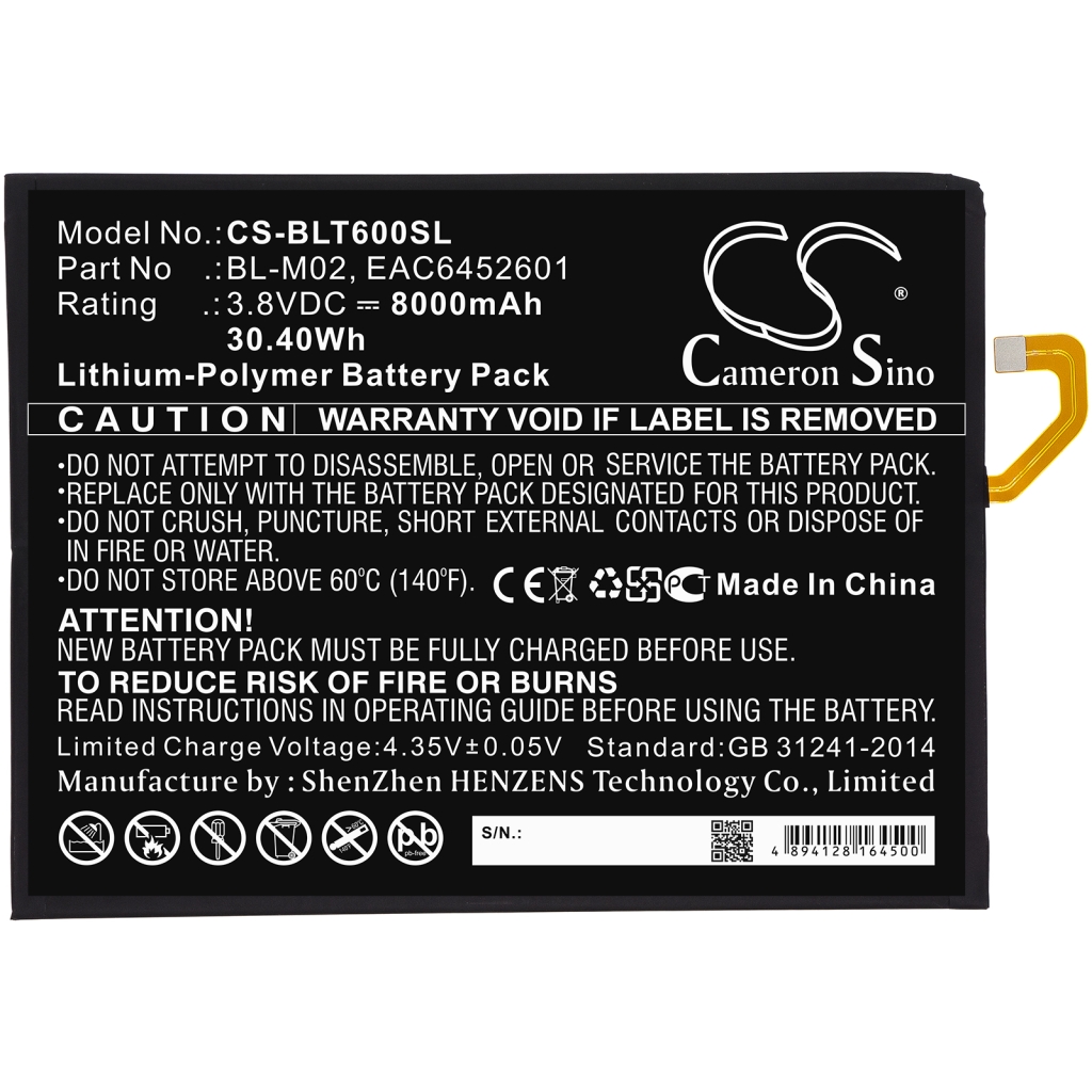 Tablet batterijen LG CS-BLT600SL