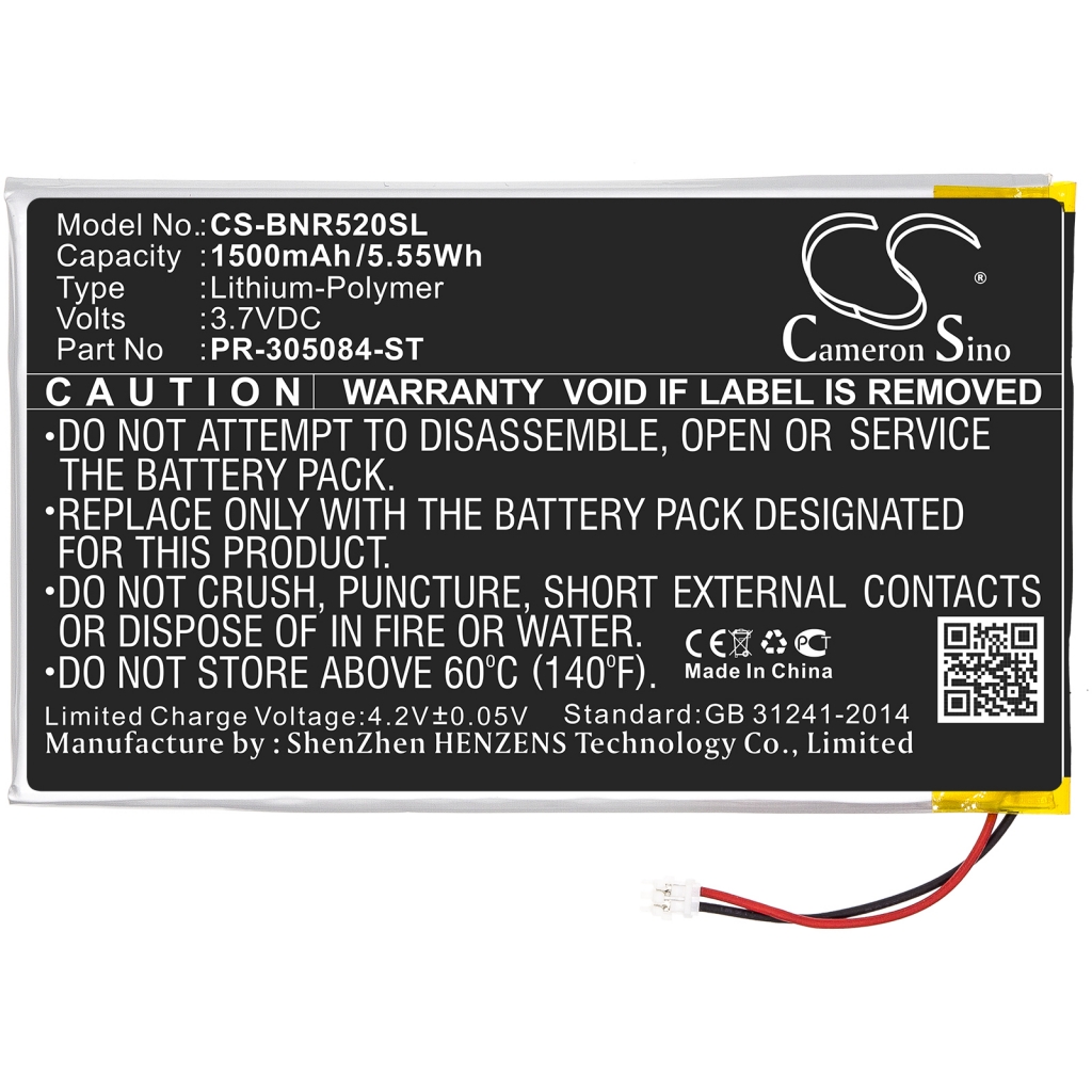 Ebook, eReader Batterij Barnes & noble CS-BNR520SL