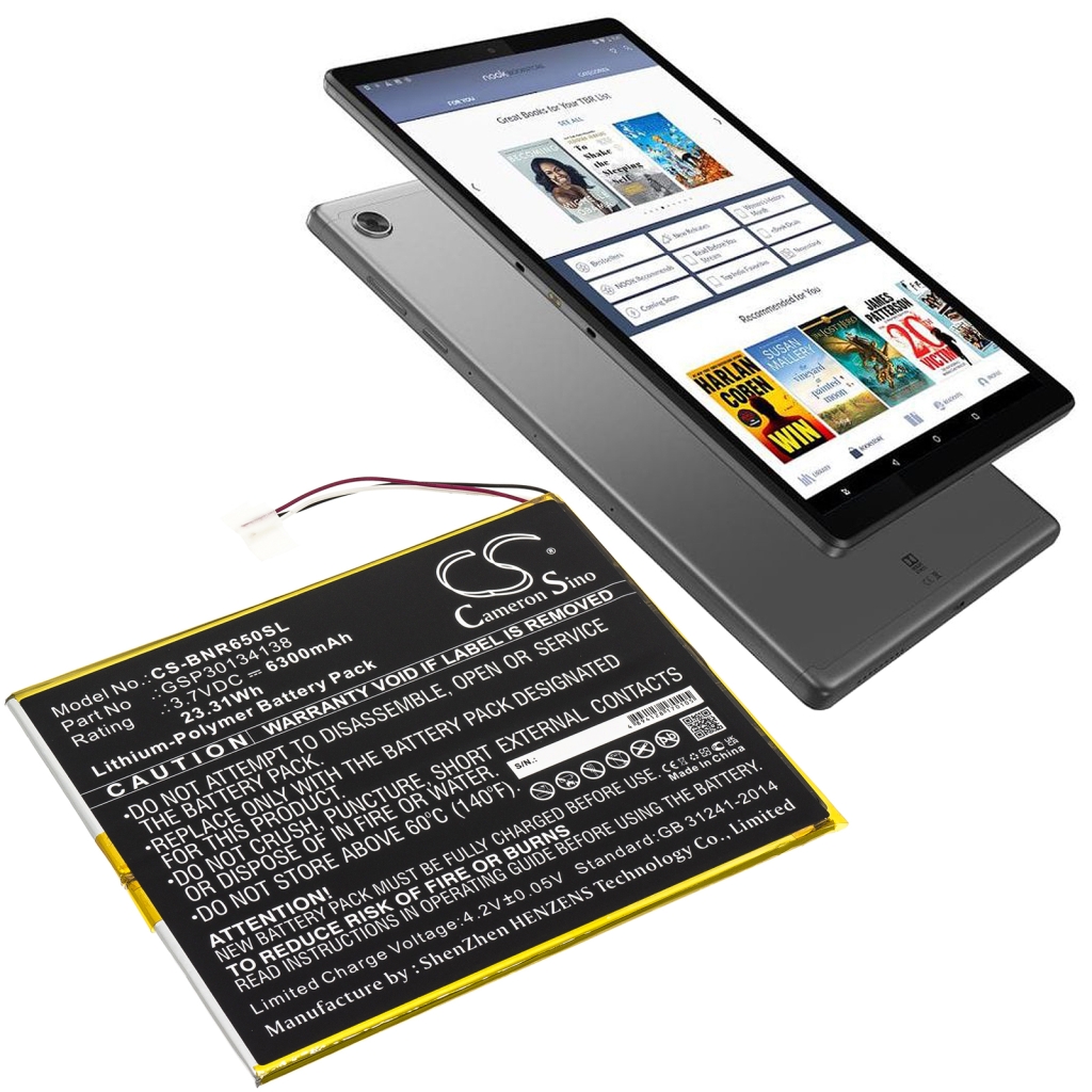 Tablet batterijen Barnes & noble CS-BNR650SL