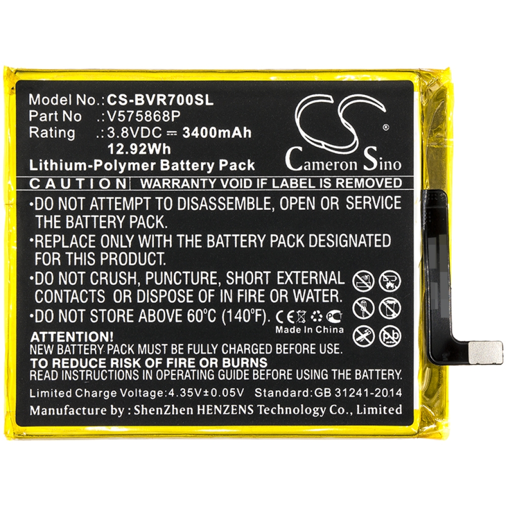 Batterijen Vervangt V575868P