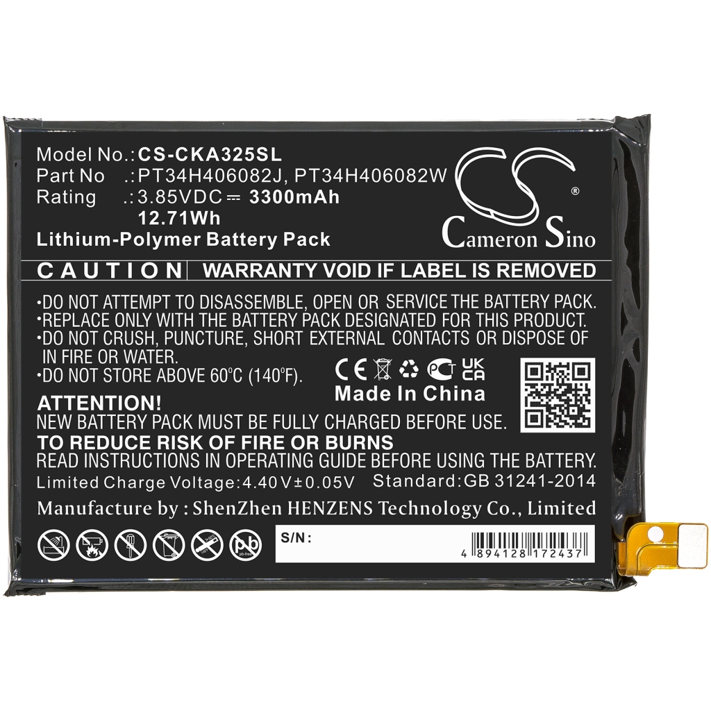 Batterijen Vervangt PT34H406082J