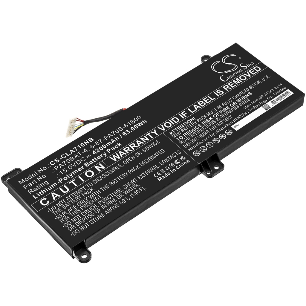 Notebook batterij CLEVO CS-CLA710NB