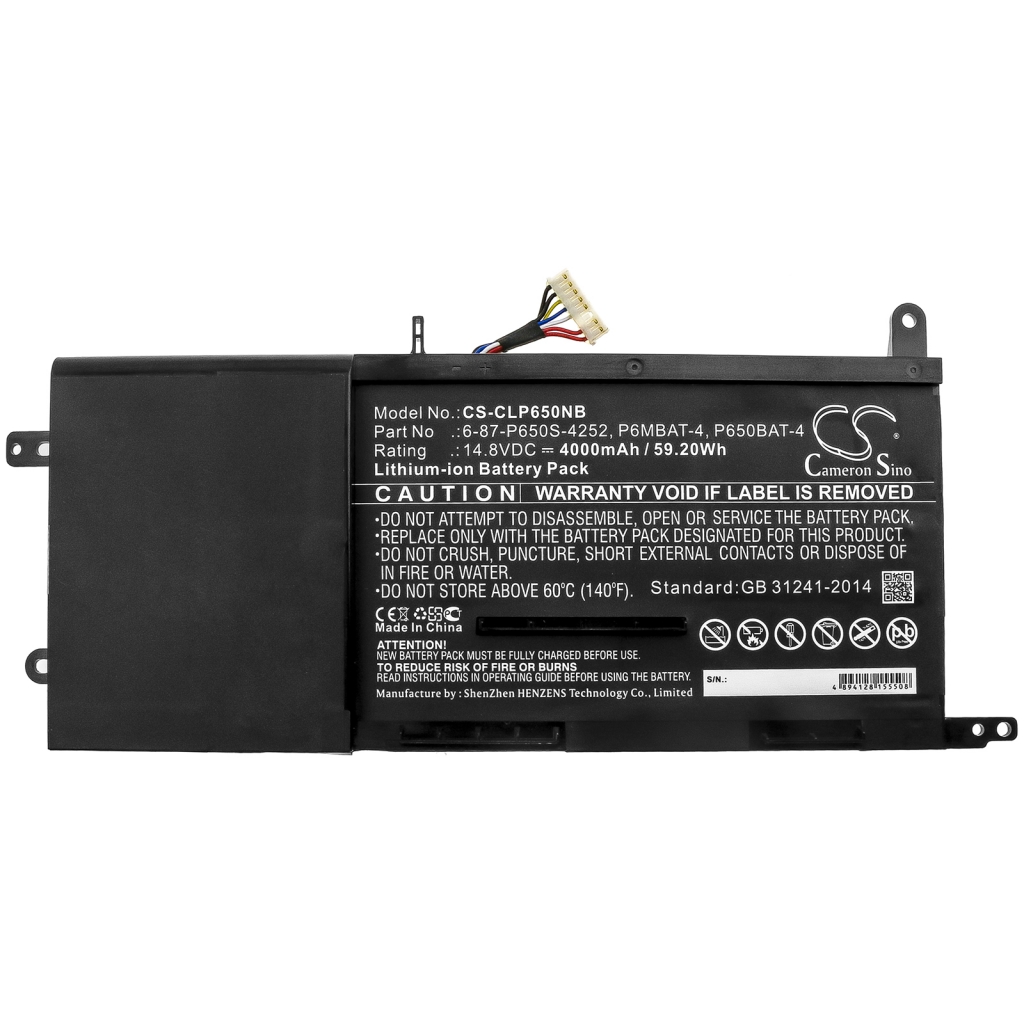 Notebook batterij Sager NP8650 (CS-CLP650NB)