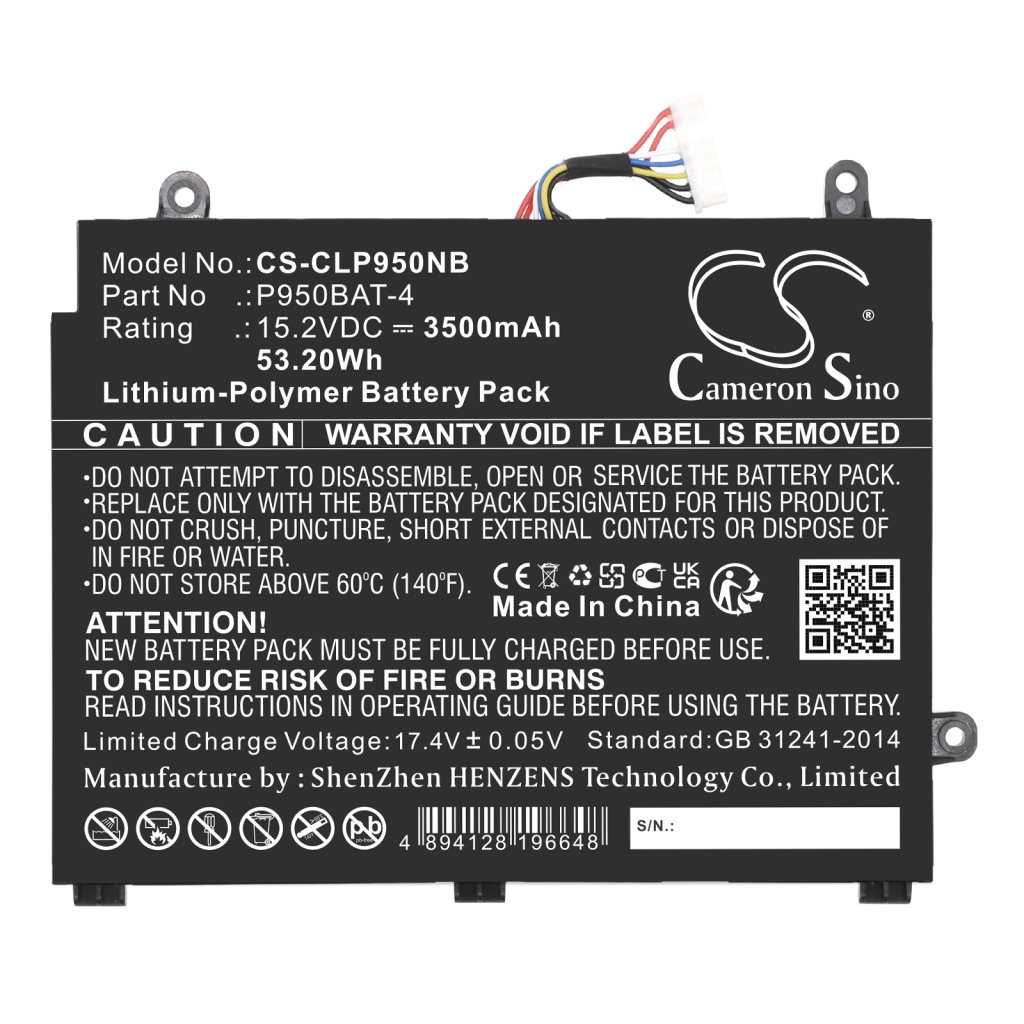 Notebook batterij Schenker Key 15 (CS-CLP950NB)