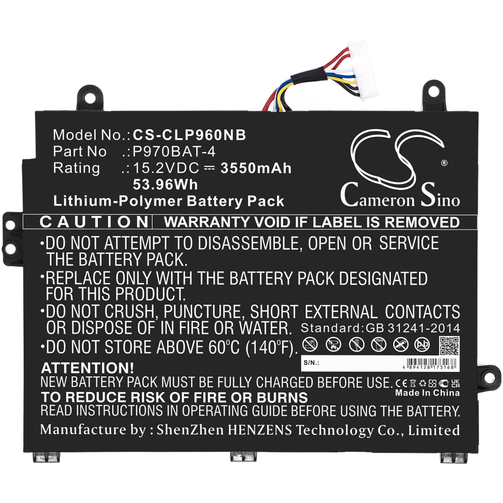 Notebook batterij Sager CS-CLP960NB