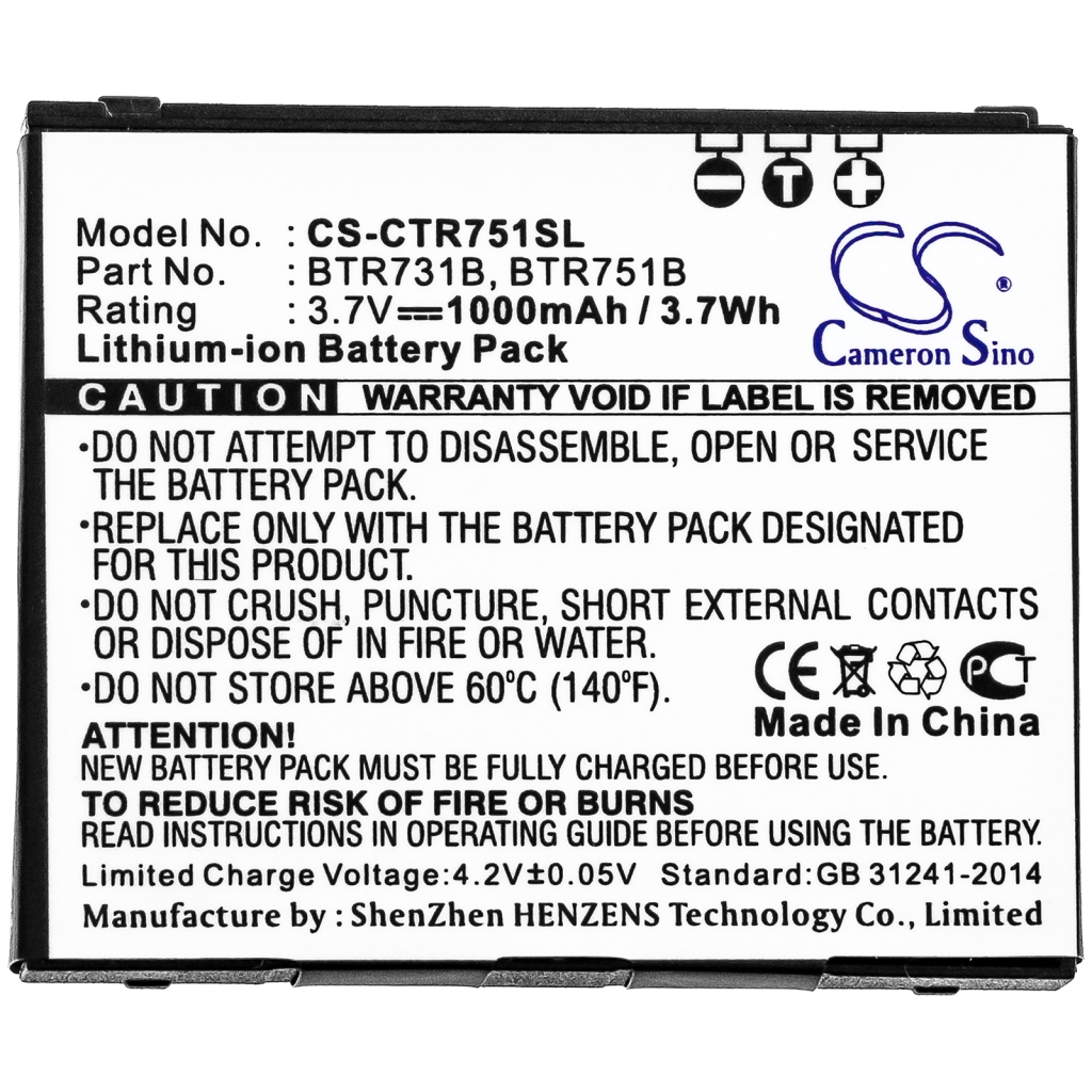 Batterij voor mobiele telefoon Casio CS-CTR751SL