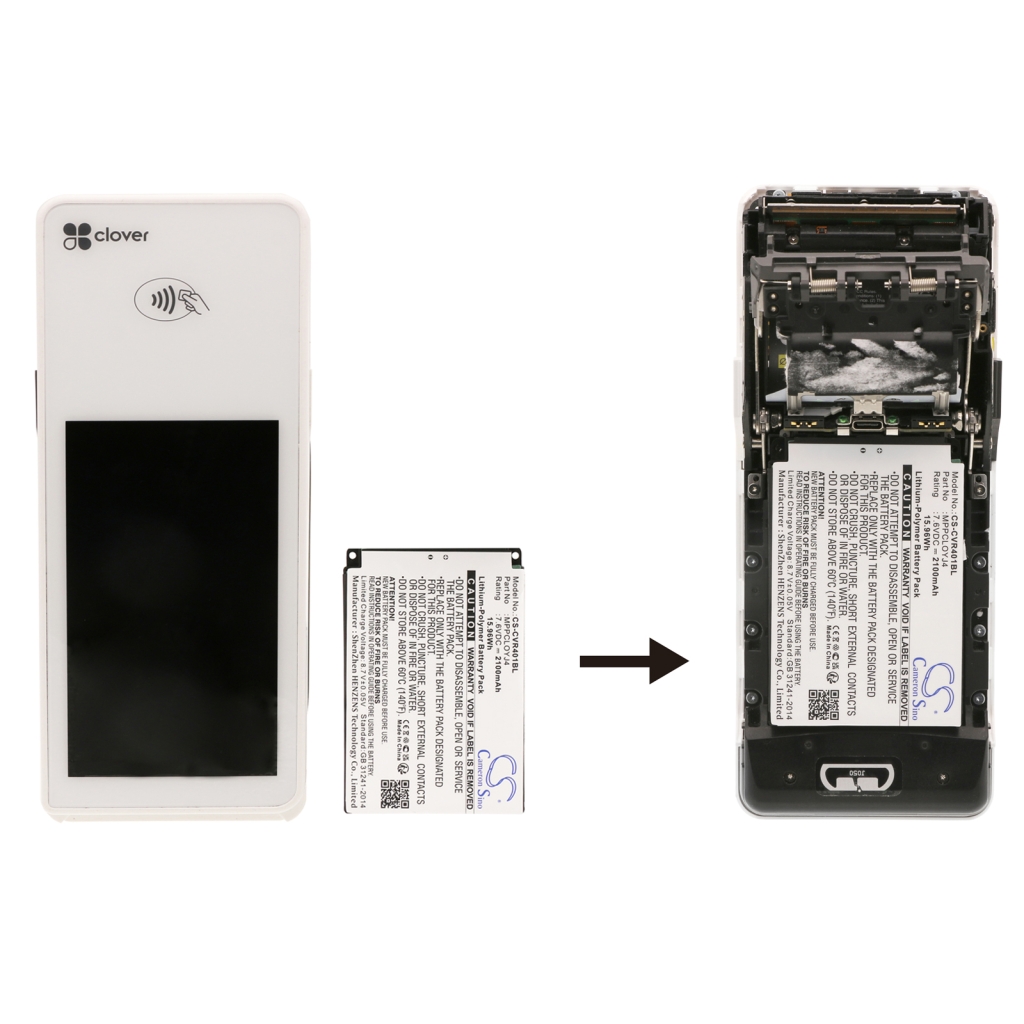 Batterijen Batterij voor betaalterminal CS-CVR401BL