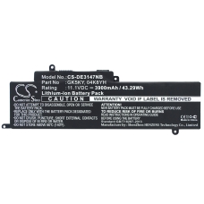 Compatibele batterijvervanging voor DELL 04K8YH,092NCT,0GK5KY,0WF28,451-BBKK...