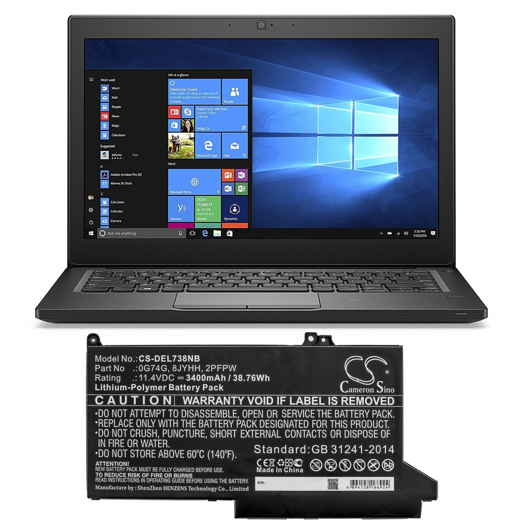 Notebook batterij DELL CS-DEL738NB