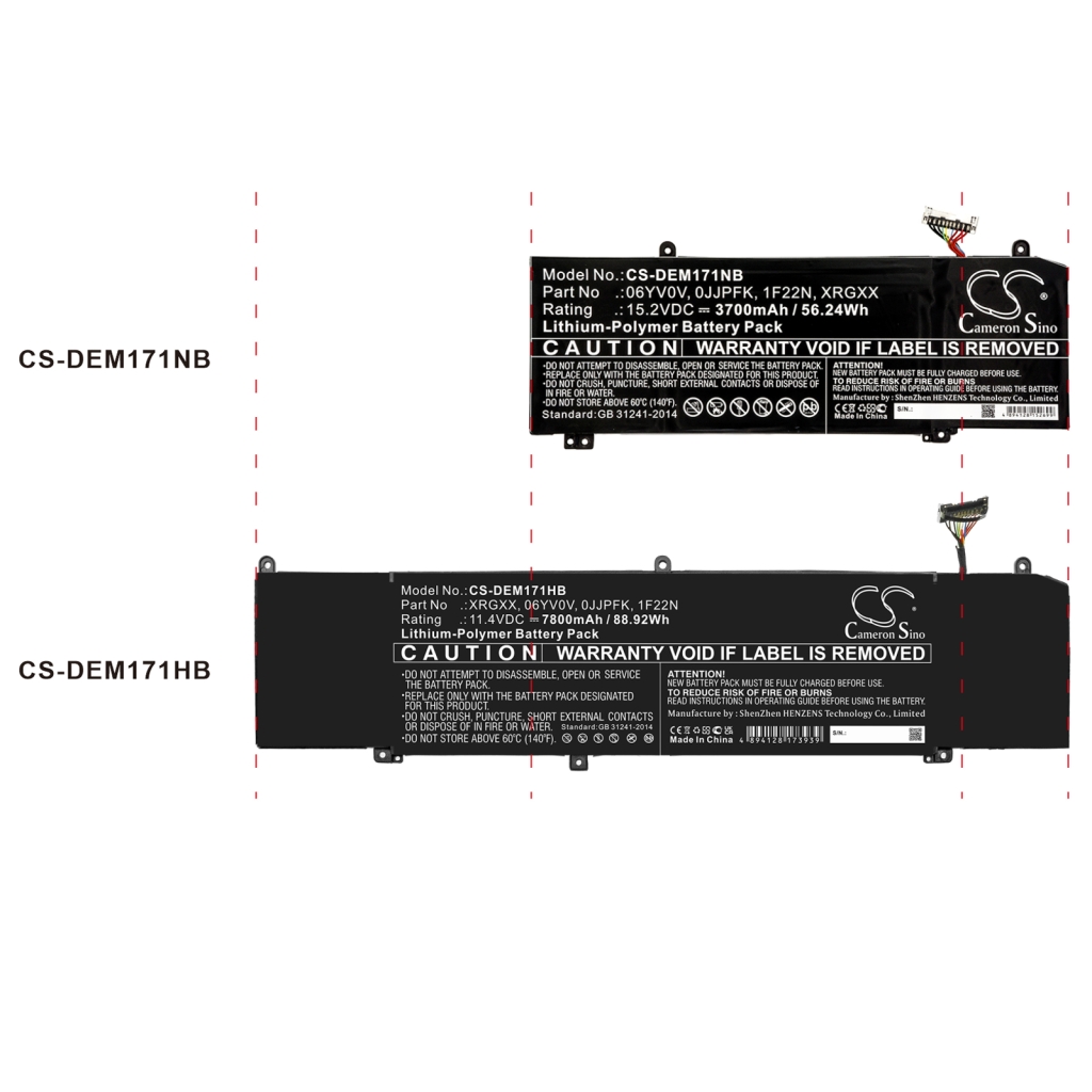 Notebook batterij DELL CS-DEM171NB