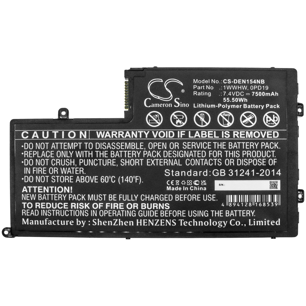 Notebook batterij DELL M5455D-2828S