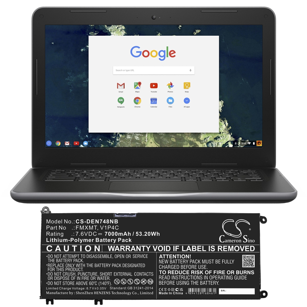 Notebook batterij DELL Chromebook 3380