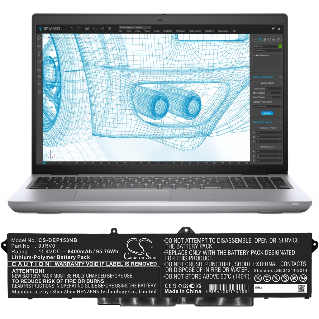 Notebook batterij DELL CS-DEP153NB