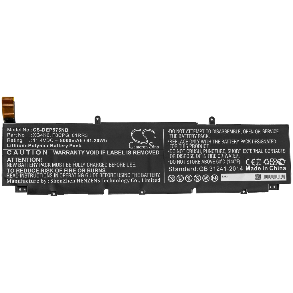 Notebook batterij DELL CS-DEP575NB