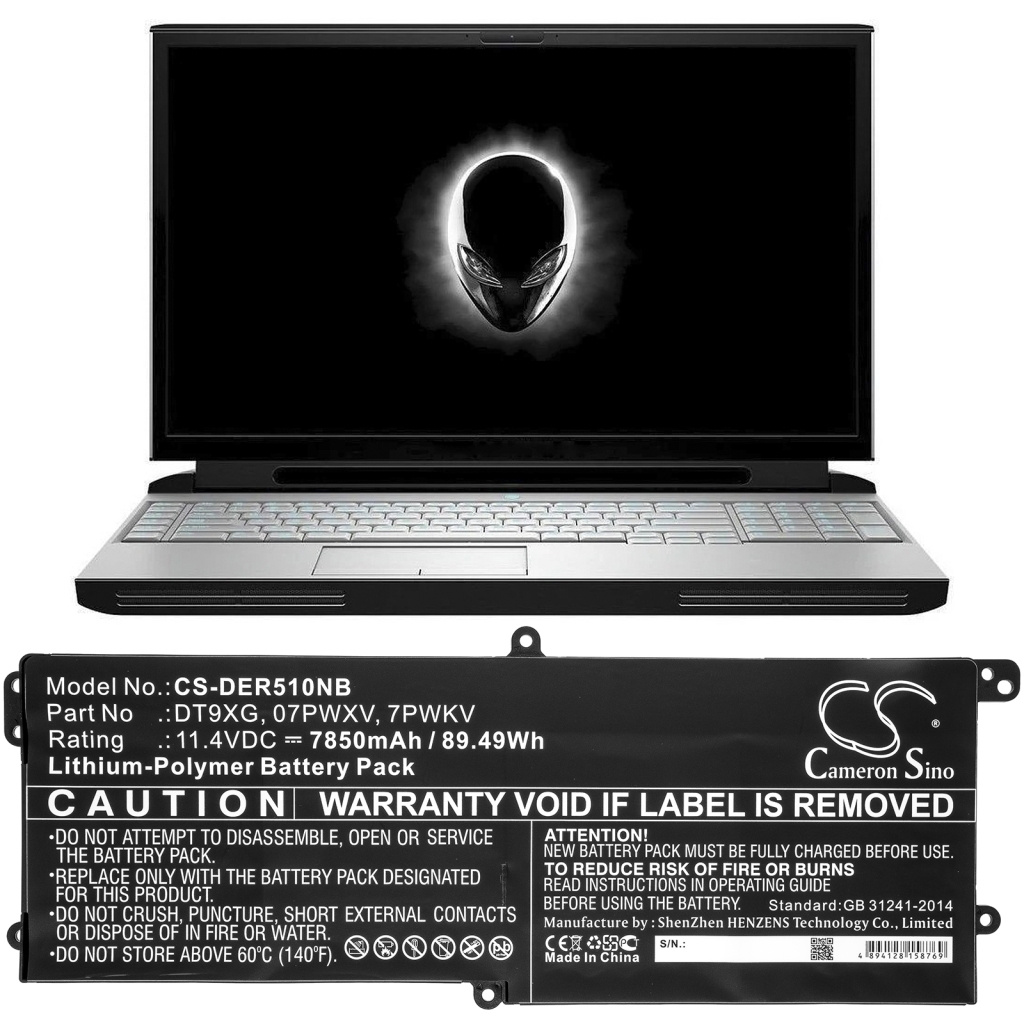 Notebook batterij DELL CS-DER510NB