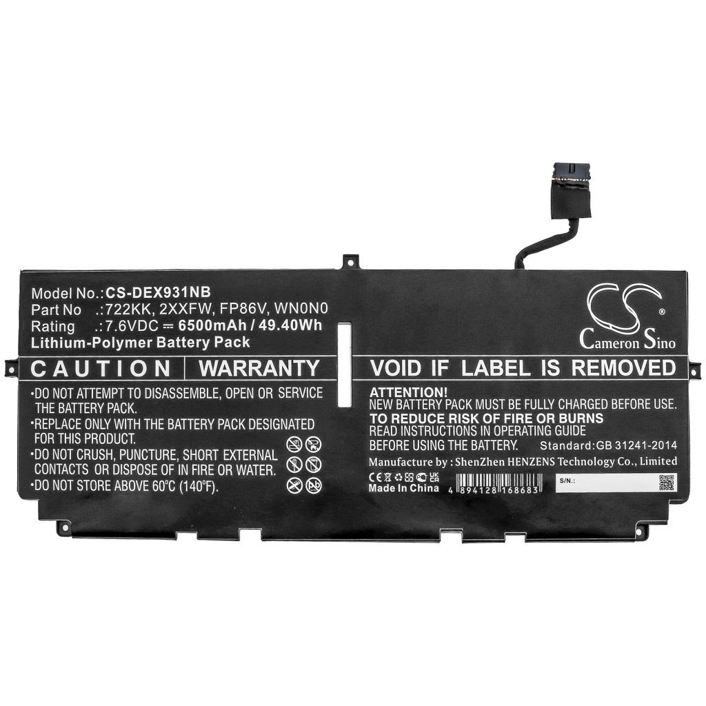 Notebook batterij DELL XPS 13 9310