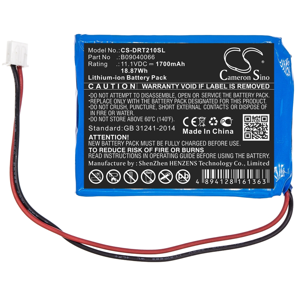 Compatibele batterijvervanging voor Deviser B09040066