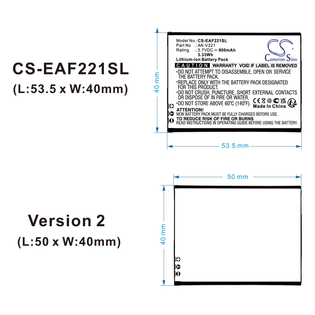 Batterij voor mobiele telefoon Emporia CS-EAF221SL