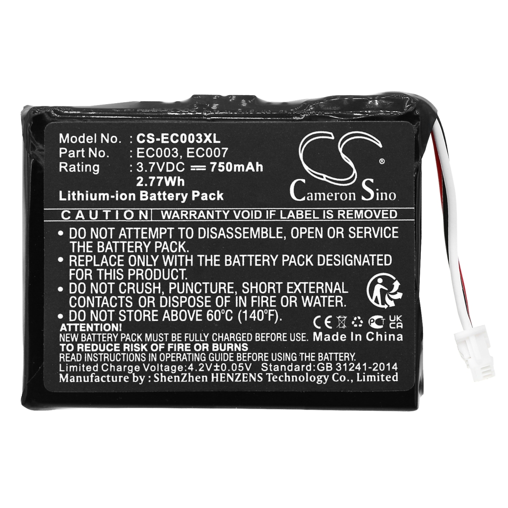 Batterijen Vervangt EC007