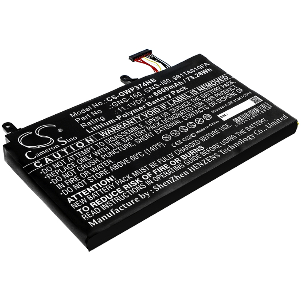 Notebook batterij Gigabyte CS-GWP374NB