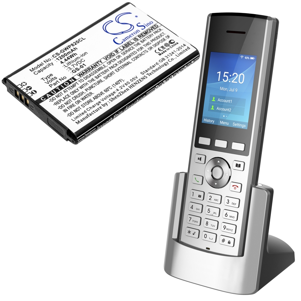 Draadloze telefoon batterij Grandstream CS-GWP820CL